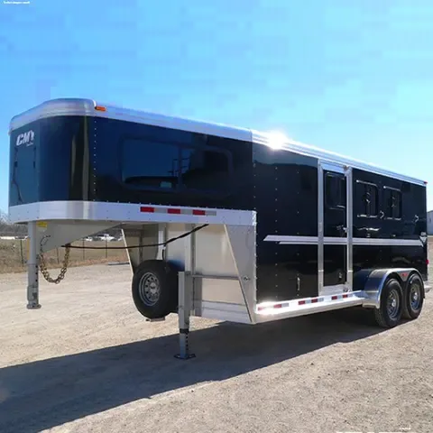 3 Horse Black GN Aluminum Trailer
