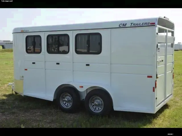 3 Horse White Bumper Pull Trailer
