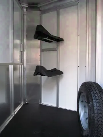 BLACK/ALUMINUM 2 HORSE TRAILER SLANT LOAD