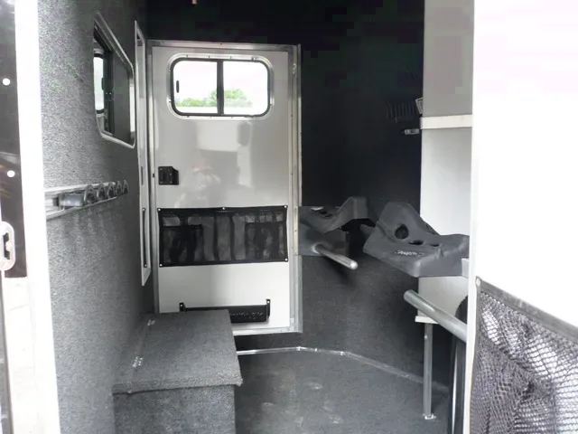 2 Horse Black Bumper Pull Trailer with V-nose