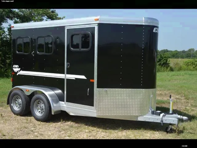 Aluminum 2 Horse Trailer, TA, Bumper Pull, Black