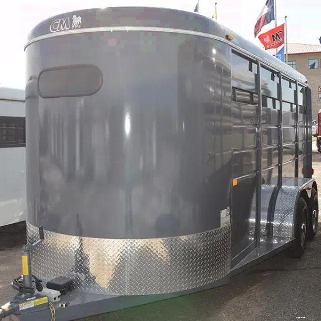 Charcoal 3 Horse Bumper Pull Steel Slant Load Trailer