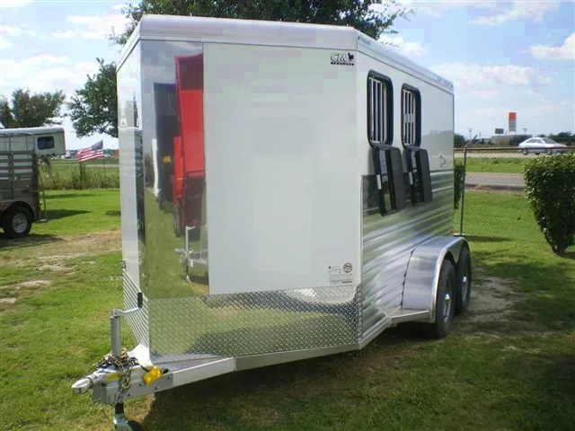 2 H Aluminum Horse  -  White - Single Rear Door