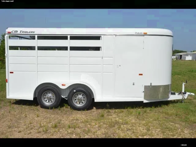White Steel Bumper Pull 3 Horse Trailer