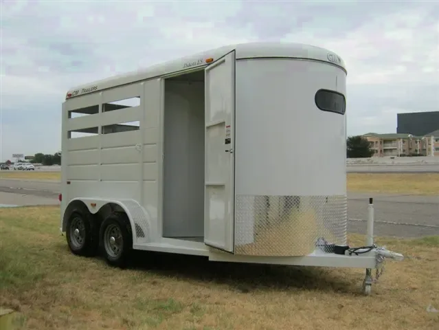 White Steel  2 Horse Bumper Pull
