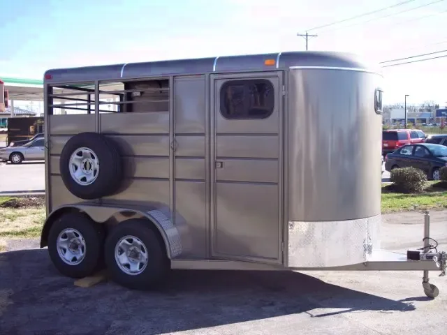 Beautiful Beige 2 Horse Steel Trailer