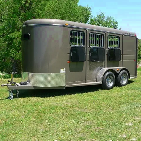 Beige 3 Horse Trailer w/Steel Frame