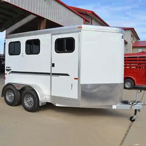 3 Horse Slant Load All Aluminum w/ Drop Feed Doors