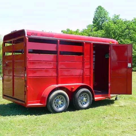 ES 2 Horse Red Trailer with Single Rear Door
