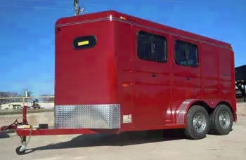 Red 2 horse slant with drop windows