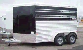 2 horse slant with dressing room-Aluminum/Black