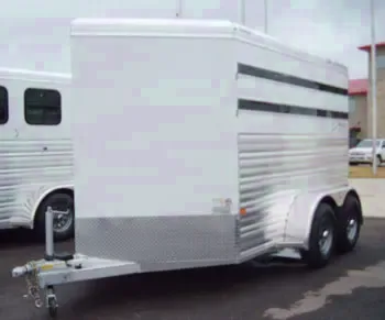 White 2 Horse with Slants with Single Rear Door