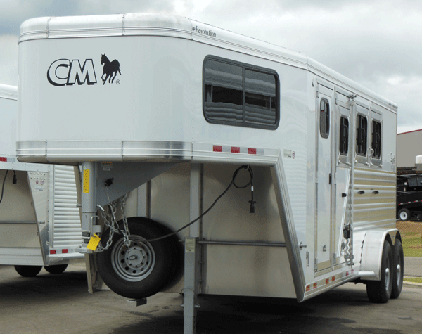 Gooseneck White 3 Horse Slant Load