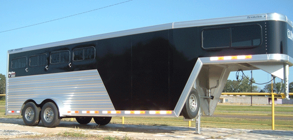 Black/Aluminum 4 Horse Gooseneck Trailer