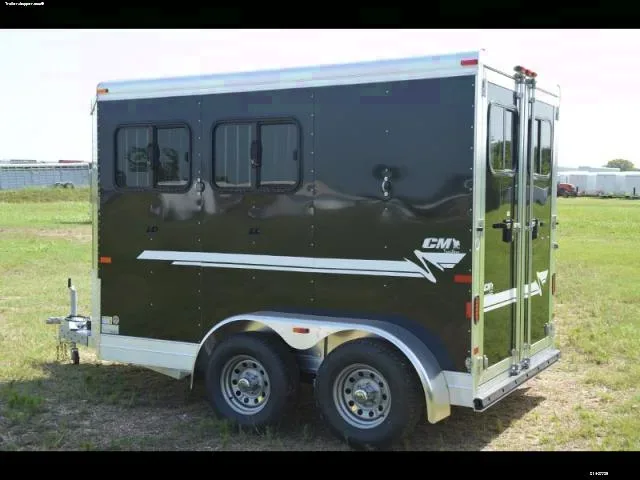 2 Horse Trailer Black w/Wedge Nose