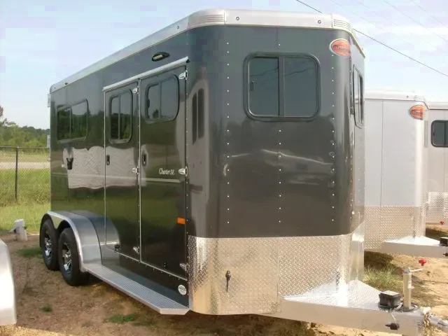 2 Horse Charcoal Bumper Pull Trailer