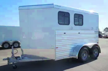 White 2 Horse All Aluminum Horse Trailer