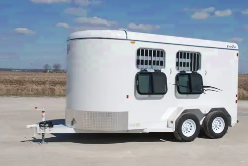 2 Horse Trailer White, 2 Windows