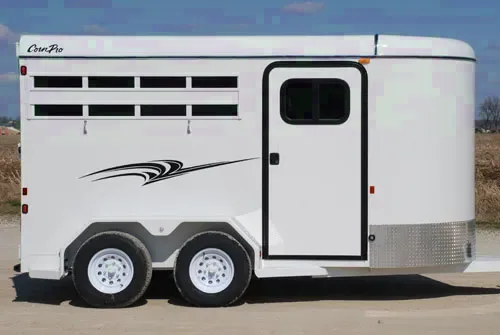 2 Horse Bumper Pull Horse Trailer with Rounded V