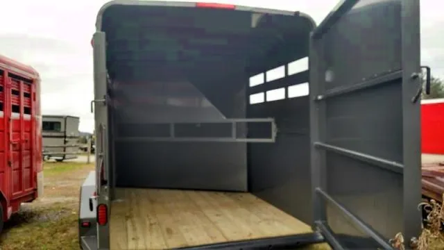 Grey 16ft Slant Load Stock Combo Trailer