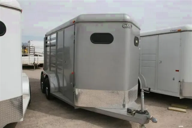 Pewter 2 Horse Trailer  w/Feed Door