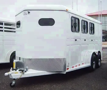 3 Horse White Steel Trailer