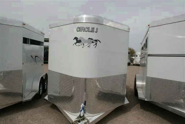 2 Horse White Bumper Pull Steel Trailer
