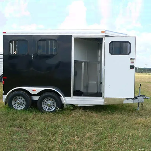 2 Horse Aluminum BP with Mats & Feed Doors