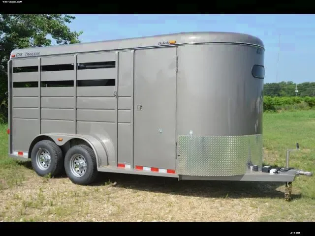 3 Horse Beige Bumper Pull Trailer