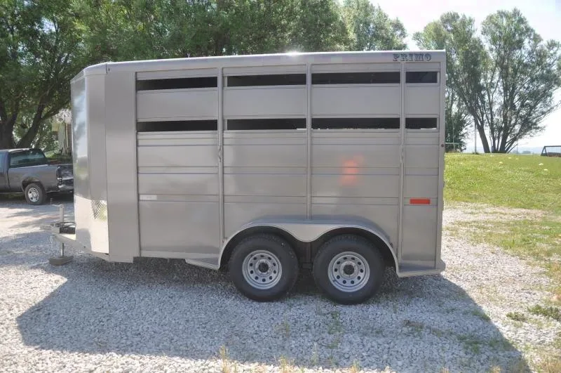 2 Horse Trailer-Grey Bumper Pull Slant Load