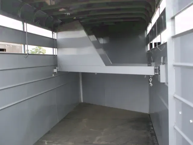 3 Horse Grey Steel Trailer Low profile with Rounded Front