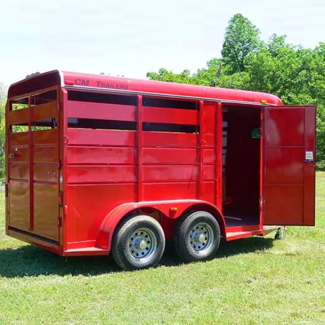 Red 2 H Trailer w/Rubber Mats-Single Rear Door
