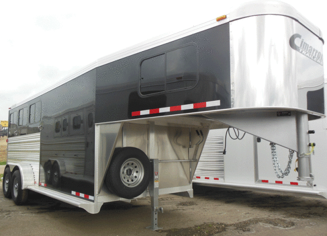 Aluminum Black 3 Horse GN Trailer