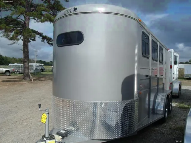 3 H STEEL BUMPER PULL TRAILER-GREY WITH ROUNDED FRONT