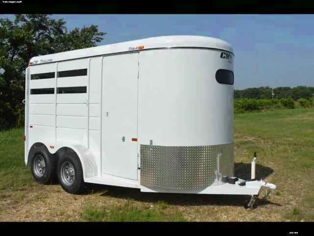 2H White Steel Bumper Pull Slant Load Trailer
