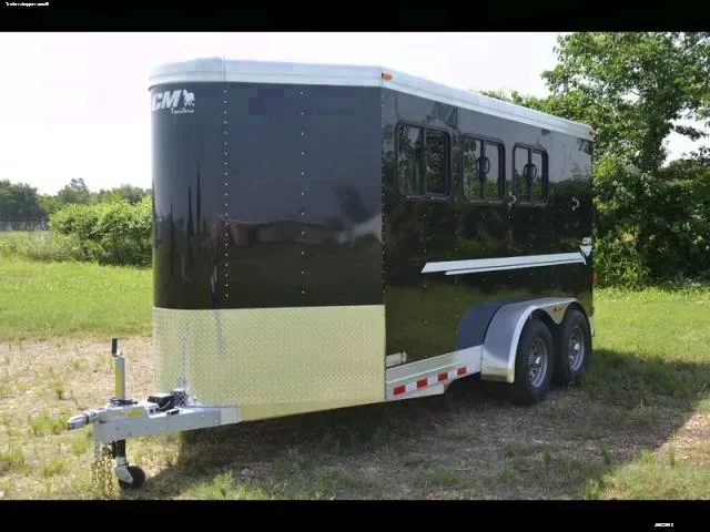 3 HORSE  TRAILER WITH TACK ROOM   -  SLANT LOAD