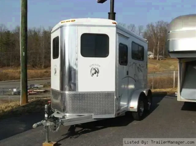 2 Horse straight-load, white, V-Nose