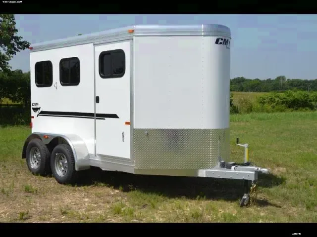 2 Horse White Bumper Pull Aluminum