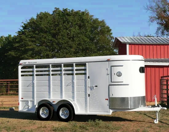 White  16ft LS/Horse Trailer-Rounded Front