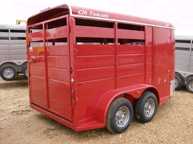 RED BUMPER PULL 2 HORSE TRAILER