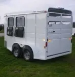 2 HORSE STEEL WHITE BUMPER PULL TRAILER