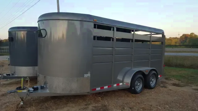 PEWTER 3 HORSE STEEL BP TRAILER