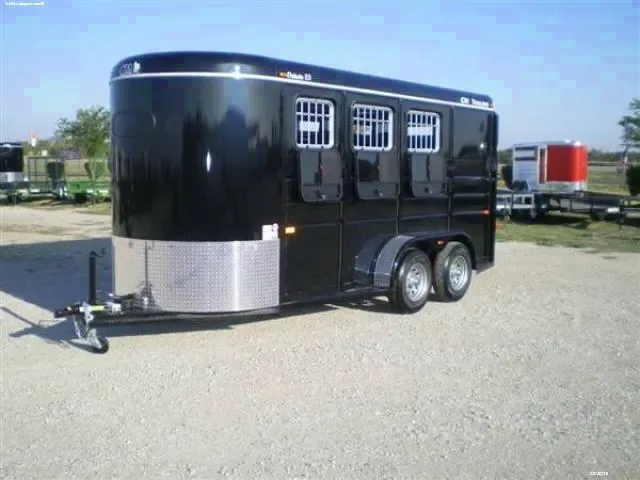 Black Steel Slant Load 3 Horse Trailer