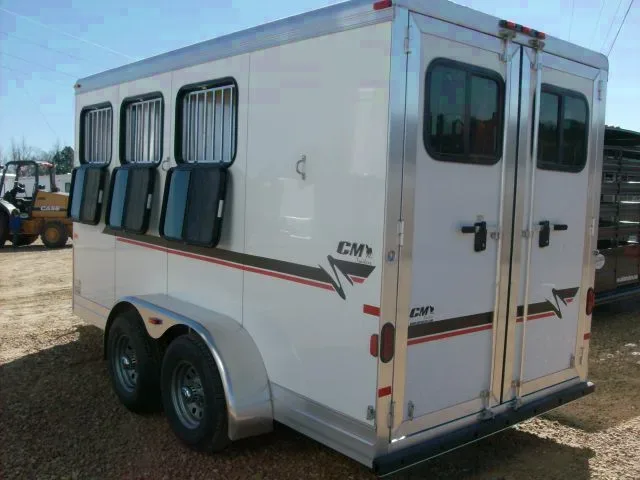 3 HORSE BUMPER PULL WHITE TRAILER