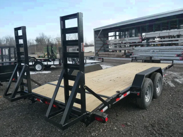 20ft Open Equipment Trailer  -  Black Steel Frame