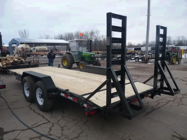 20ft Open Equipment Trailer w/Fold Up Ramps