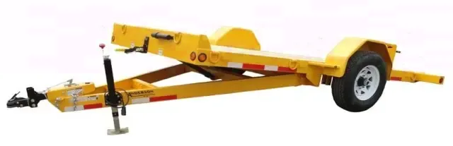 12FT YELLOW STEEL FRAME WITH WOOD DECK JOBSITE TRAILER