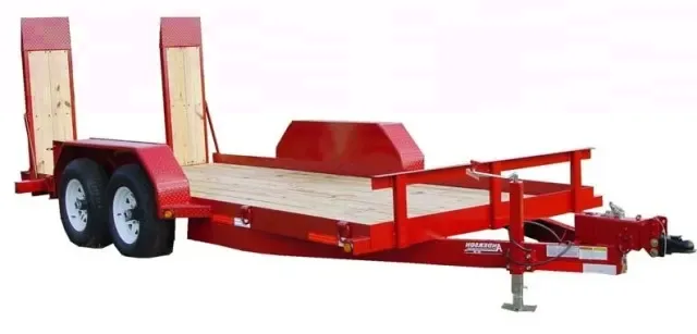 RED 14FT JOBSITE TRAILER WITH 3500LB AXLES