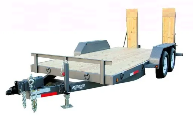 16FT GREY WITH WOOD STAND UP RAMPS, T/A