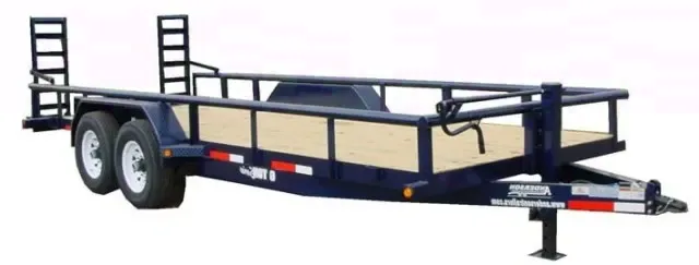 18FT JOBSITE TRAILER WITH RAILS AND STAND UP RAMPS